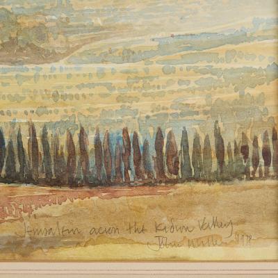 John Miller Jerusalem across the Kidron Valley British Orientalist watercolour painting