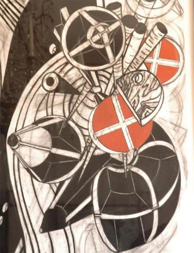 John Monti Large Charcoal and Pastel Drawing by John Monti