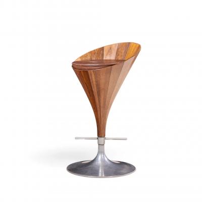 John Mortensen John Mortensen for Dyrlund Mid Century Danish Fountain Barstools Set of 4