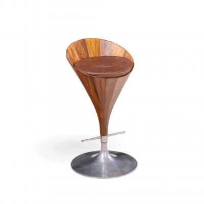 John Mortensen John Mortensen for Dyrlund Mid Century Danish Fountain Barstools Set of 4