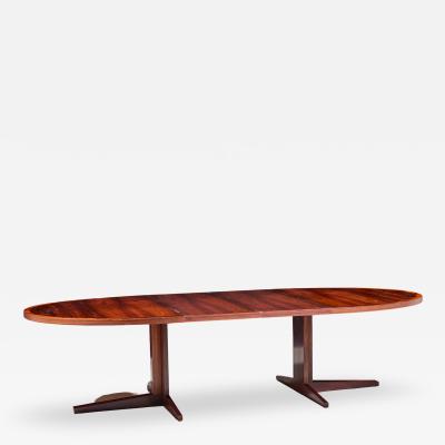 John Mortensen John Mortensen for Heltborg M bler Danish Rosewood Dining Table with 2 Leaves