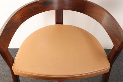 John Mortensen Pair of Danish Modern Rosewood and Leather Counter Stools by John Mortensen