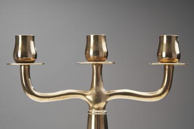 John Norelius Trio of Dirigold Art Nouveau Candelabras for AB Alco Sweden 1920s