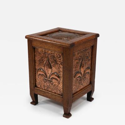 John Pearson John Pearson attri An Arts and Crafts log or coal box with Fleur De Lys details
