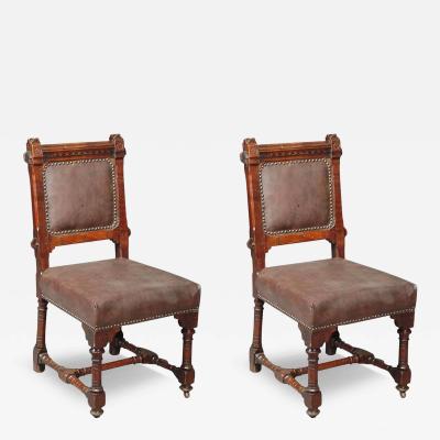 John Pollard Seddon John Pollard Seddon A pair of Gothic Revival oak dining chairs 4 more available