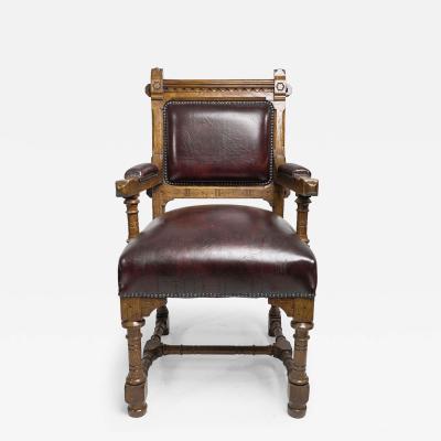 John Pollard Seddon John Pollard Seddon for Seddon Co A Gothic Revival Oak Armchair