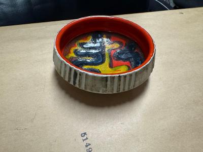 John Poole Vintage Mid Century Poole Art Pottery Small Incised Edge Bowl UK