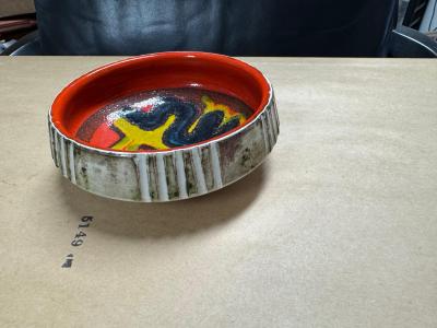 John Poole Vintage Mid Century Poole Art Pottery Small Incised Edge Bowl UK