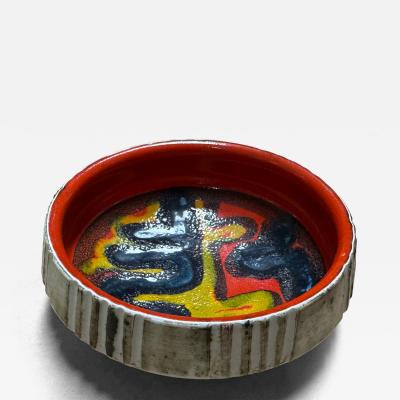 John Poole Vintage Mid Century Poole Art Pottery Small Incised Edge Bowl UK