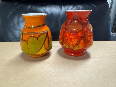 John Poole Vintage Pair of Mid Century Poole Art Pottery Small Vases UK
