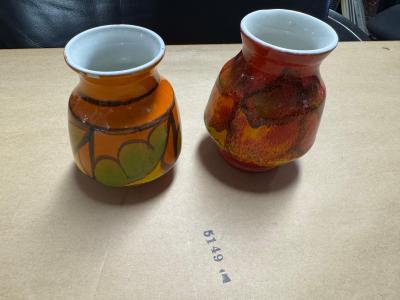 John Poole Vintage Pair of Mid Century Poole Art Pottery Small Vases UK