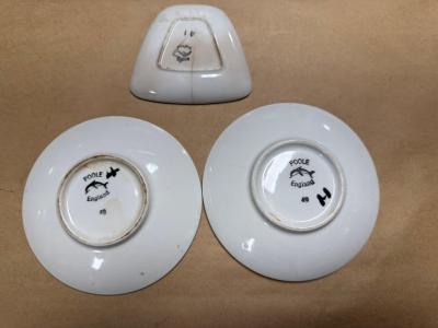 John Poole Vintage Set of Mid Century Poole Art Pottery Saucers UK
