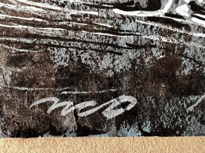 John R McDermott Pulp Magazine Marine Combat Scene Shoot Out in Blue Noir