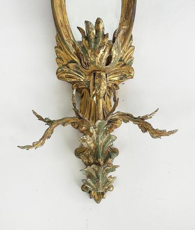 John Richard John Richard Giltwood Gilt Metal Mirrored Candle Sconces Not Electrified Pair