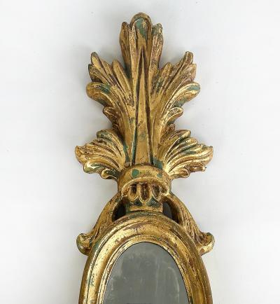 John Richard John Richard Giltwood Gilt Metal Mirrored Candle Sconces Not Electrified Pair