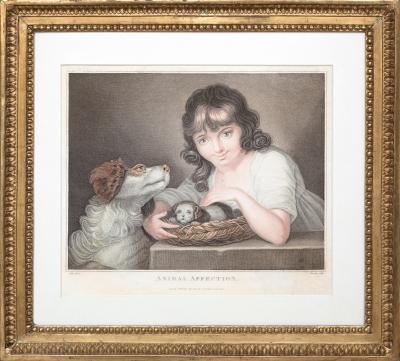 John Russel FOUR 19TH CENTURY STIPPLE ENGRAVINGS IN GILT FRAMES