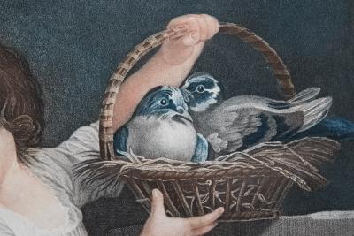 John Russel FOUR 19TH CENTURY STIPPLE ENGRAVINGS IN GILT FRAMES