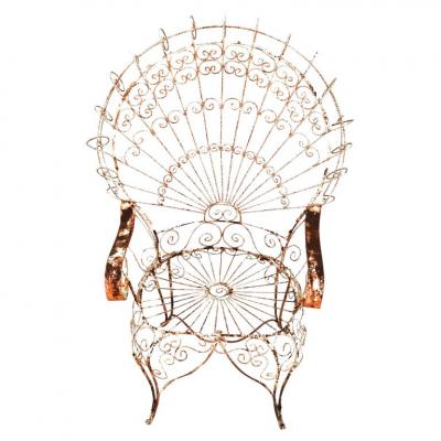 John Salterini 1 Salterini Peacock Wrought Iron Arm Chair