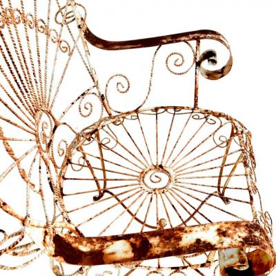 John Salterini 1 Salterini Peacock Wrought Iron Arm Chair