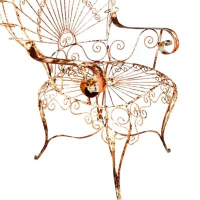 John Salterini 1 Salterini Peacock Wrought Iron Arm Chair