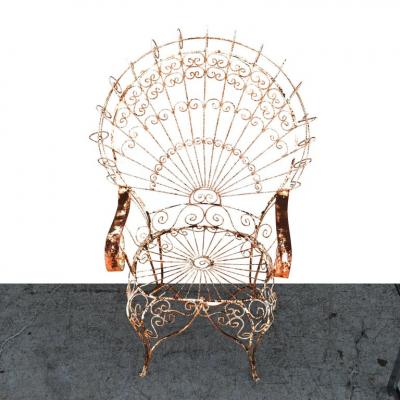 John Salterini 1 Salterini Peacock Wrought Iron Arm Chair