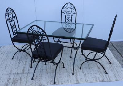 John Salterini 1950s John Salterini Wrought Iron Dining Set