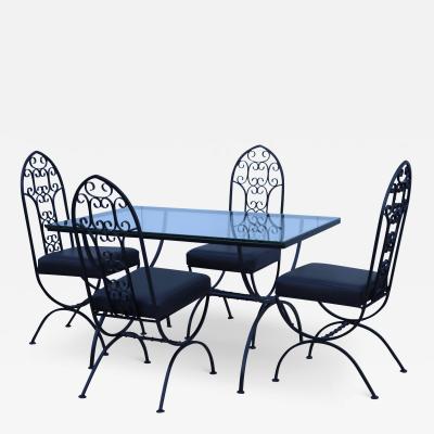 John Salterini 1950s John Salterini Wrought Iron Dining Set