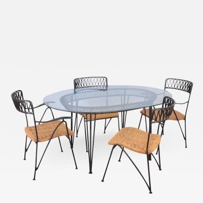 John Salterini Woven Ribbon Chairs And Table Patio Set Salterini Woven Ribbon Chairs And Table, Salterini Patio Table