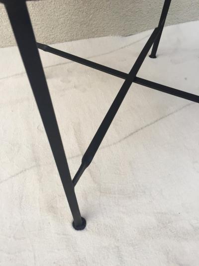 John Salterini Set of Six Salterini High Back Iron Bronze Top White Cord Dining Chairs