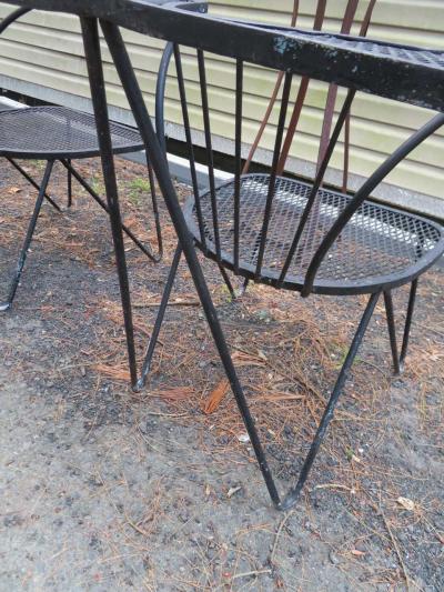 John Salterini Unusual Set of 4 Geometric Salterini Patio Chairs Mid Century Modern
