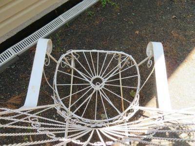 John Salterini Wonderful Salterini White Wrought Iron Peacock Back Rocking Chair