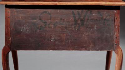 John Scottow Queen Anne Lowboy made by John Scottow