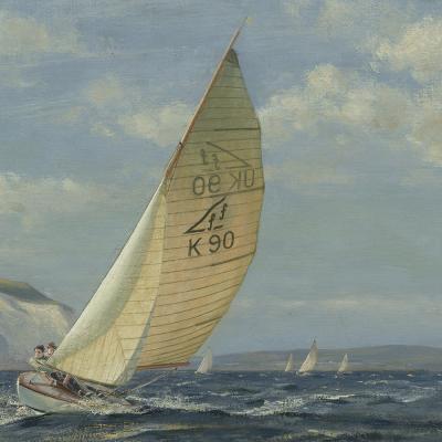 John Stobart Flying Fifteen off the Needles Circa 1960