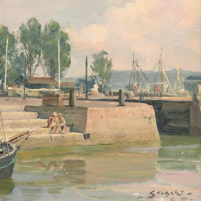 John Stobart Honfleur The Lieutenance from the Inner Harbor