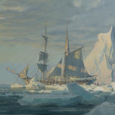 John Stobart The Bark Morning Star and the Brig Alexander Cutting In