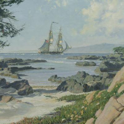 John Stobart The Brig Pilgrim Entering Monterey