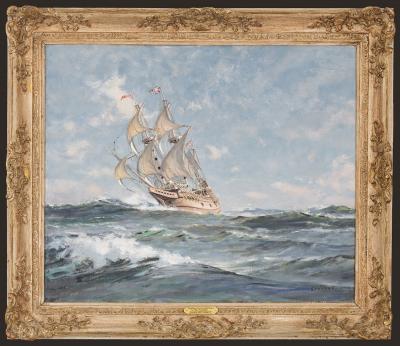 John Stobart The Mayflower II at Sea Under Full Sail