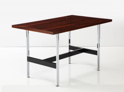 John Stuart 1970s Brazilian Rosewood And Steel Desk Dining Table By John Stuart
