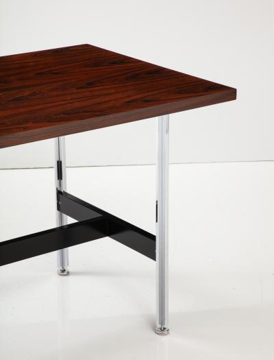 John Stuart 1970s Brazilian Rosewood And Steel Desk Dining Table By John Stuart