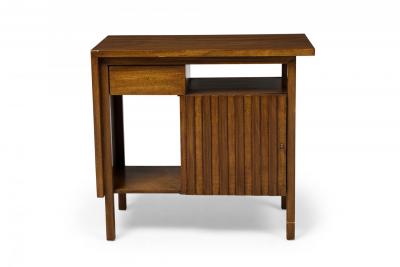 John Stuart American Mid Century Walnut Slat Front Right Cabinet Nightstands