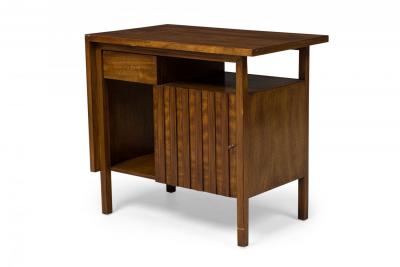 John Stuart American Mid Century Walnut Slat Front Right Cabinet Nightstands