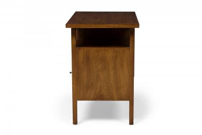 John Stuart American Mid Century Walnut Slat Front Right Cabinet Nightstands