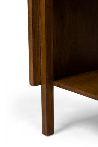 John Stuart American Mid Century Walnut Slat Front Right Cabinet Nightstands