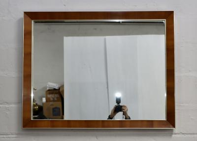 John Stuart John Stuart Brass And Walnut Wall Mirror