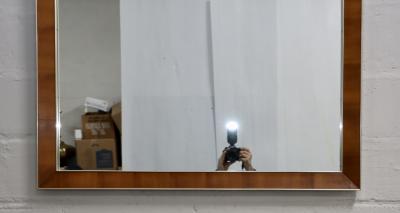 John Stuart John Stuart Brass And Walnut Wall Mirror