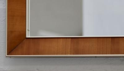 John Stuart John Stuart Brass And Walnut Wall Mirror