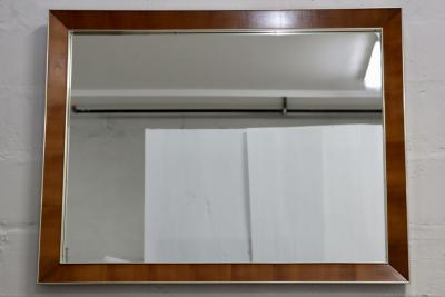 John Stuart John Stuart Brass And Walnut Wall Mirror