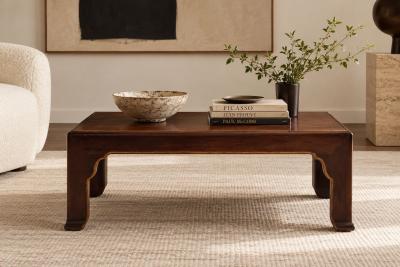 John Stuart John Stuart Coffee Table with Geometric Veneered Top c 1960s