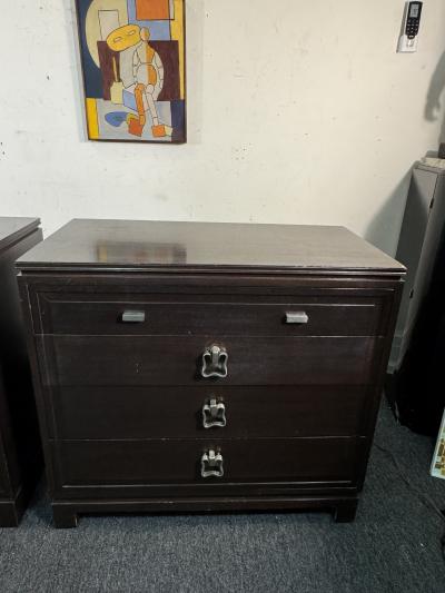 John Stuart MID CENTURY PAIR OF COMMODES WITH NICKELED BRONZE HANDLES BY JOHN STUART