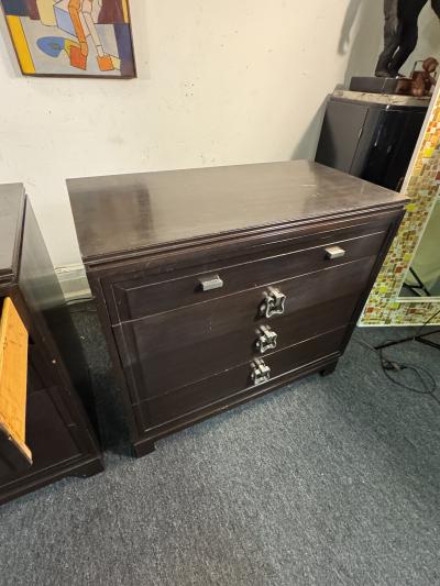 John Stuart MID CENTURY PAIR OF COMMODES WITH NICKELED BRONZE HANDLES BY JOHN STUART